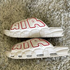 Nike Air White and Red Slide Sandals